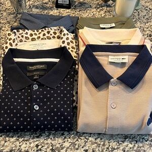 6 various Polo shirts - Banana Republic & Lacoste